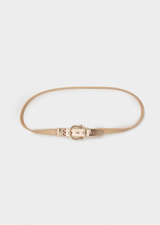 Gold-tone belt with buckle