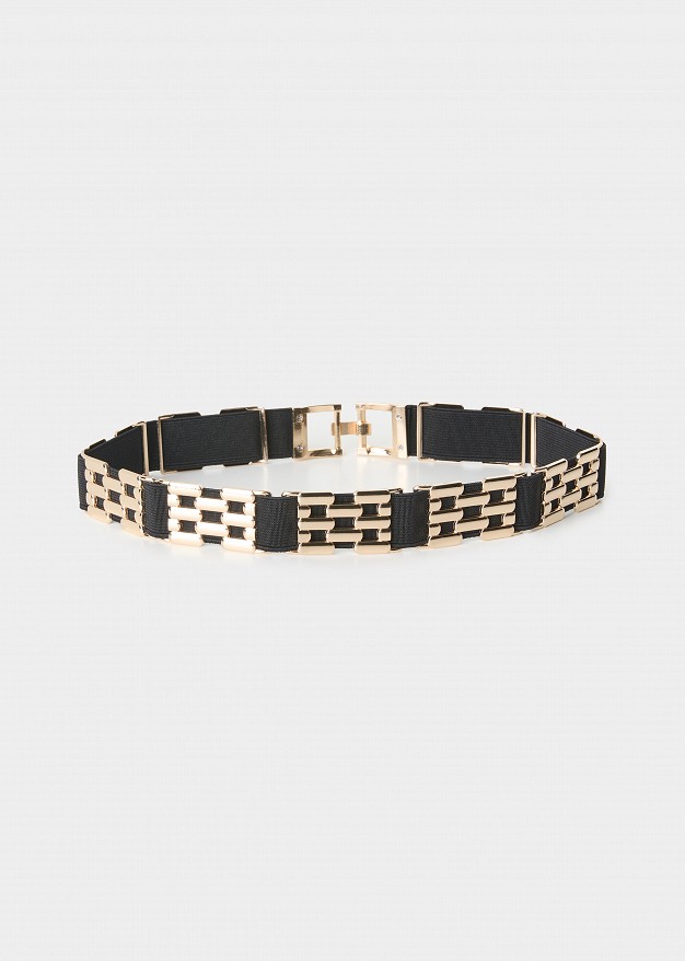 Elastic belt with metal details