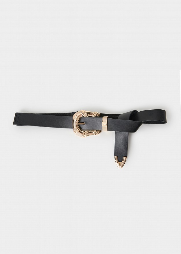 Elastic belt with buckle