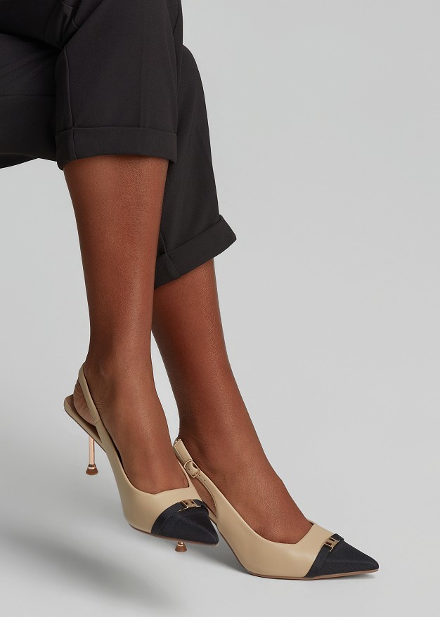 Slingback γόβες με μεταλλικό τακούνι