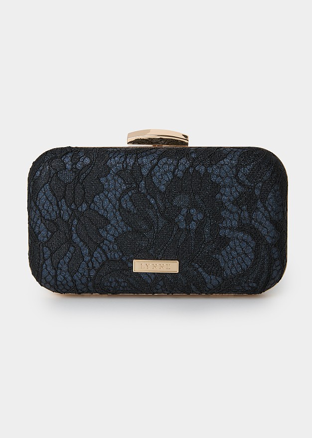 Lace look clutch bag