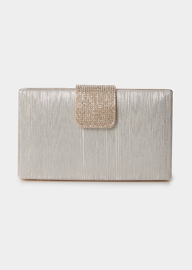 Μεταλλιζέ clutch με στρας