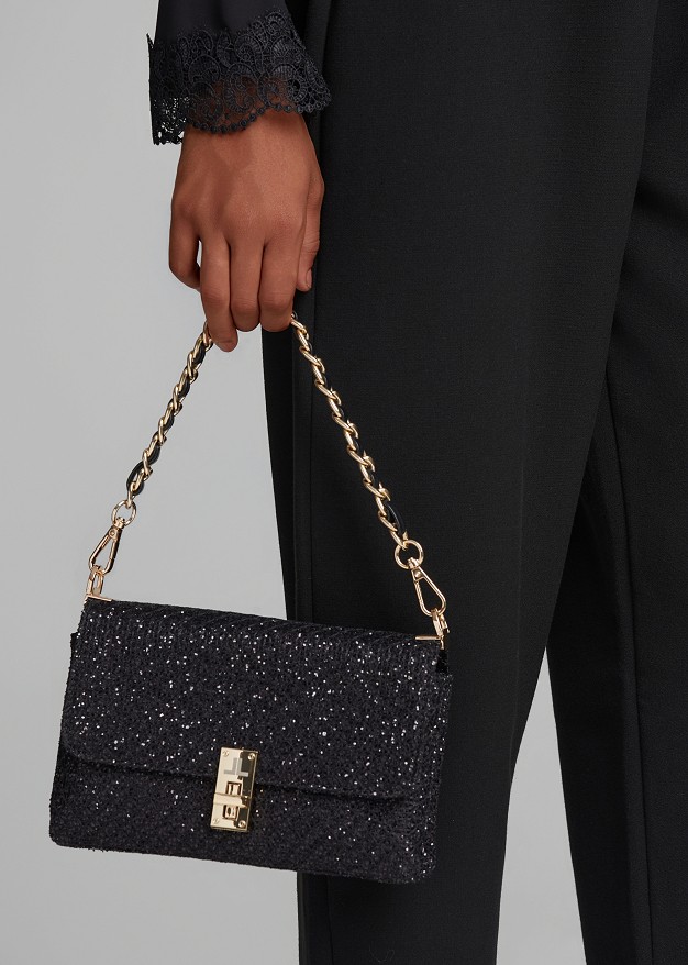 Tweed bag with sequins