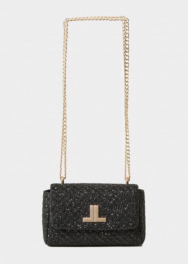 Mini bag in sequined tweed fabric