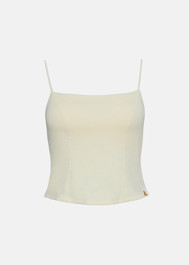 Elastic bustier in square neckline