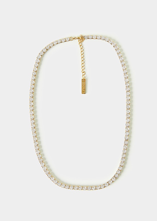 Stainless steel necklace with stass