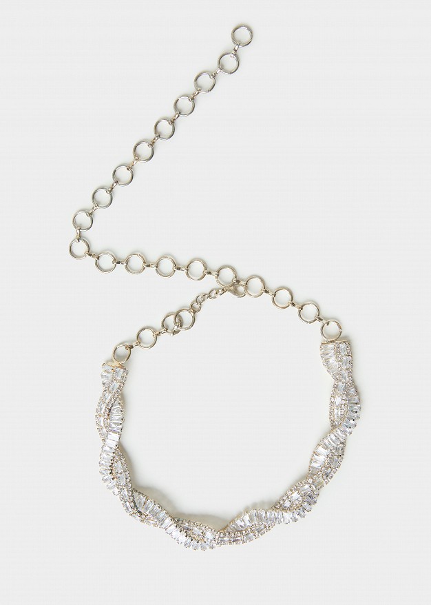 Rhinestone choker necklace