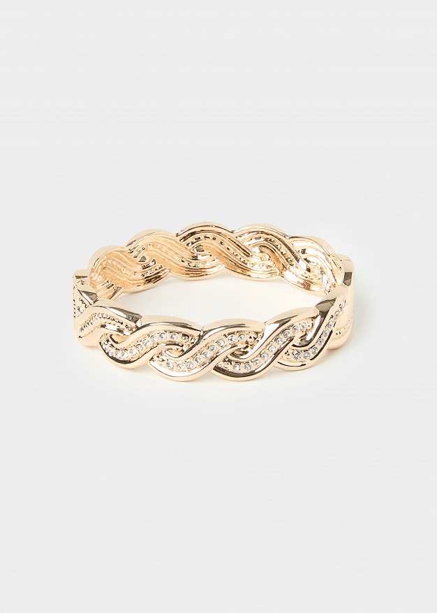 Braided bracelet with rhinestone
