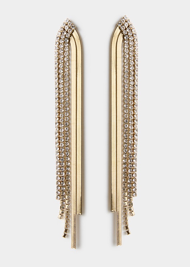 Knot drop earrings with rhinestones
