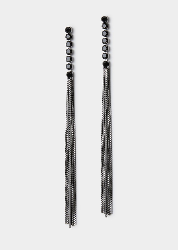 Drop earrings with small crystal stones