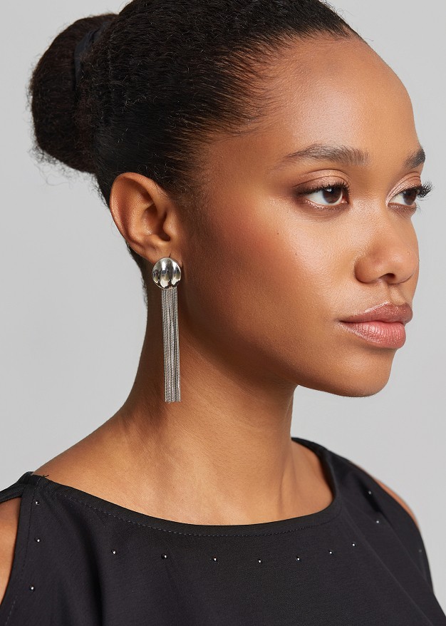 Round chain drop earrings