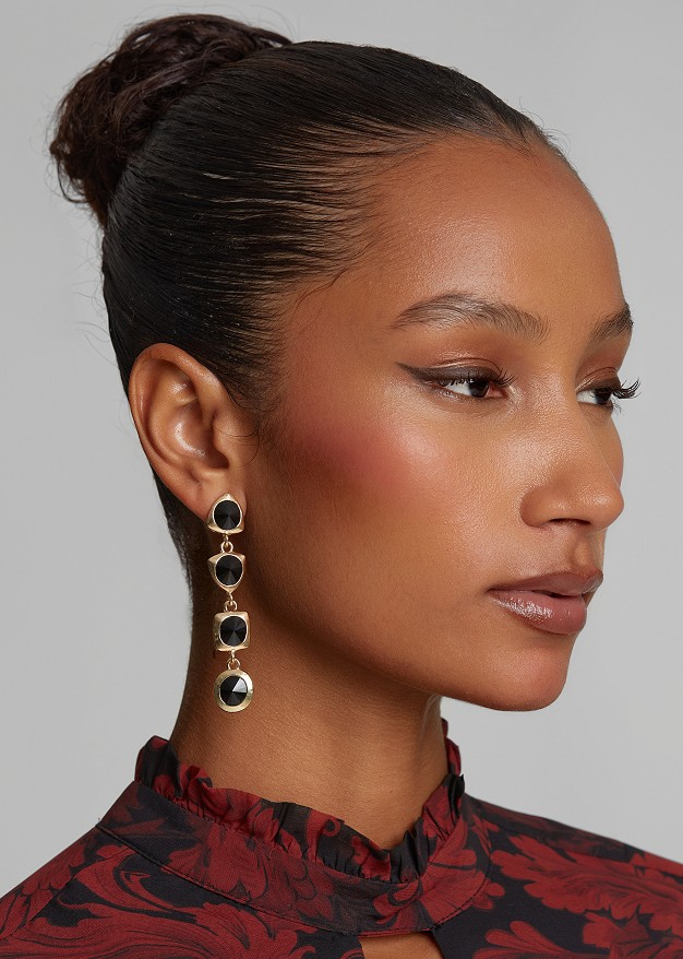 Gold-tone drop earrings