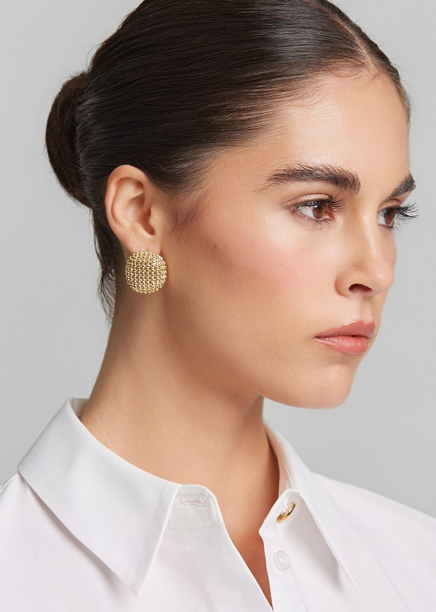 Round gold-tone earrings