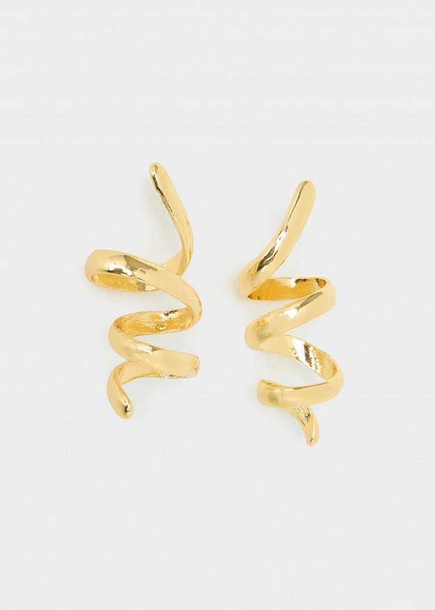 Twisted drop earrings in golden look