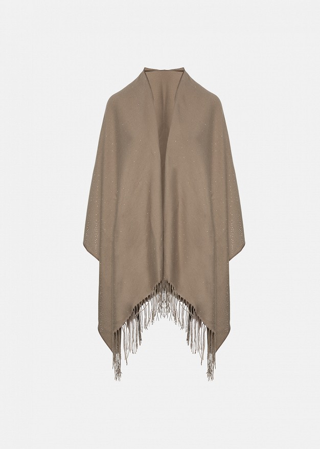 Rhinestone and fringe cape