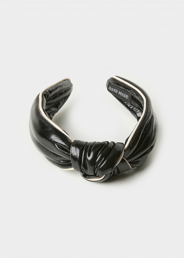 Two-tone headband in leather-look