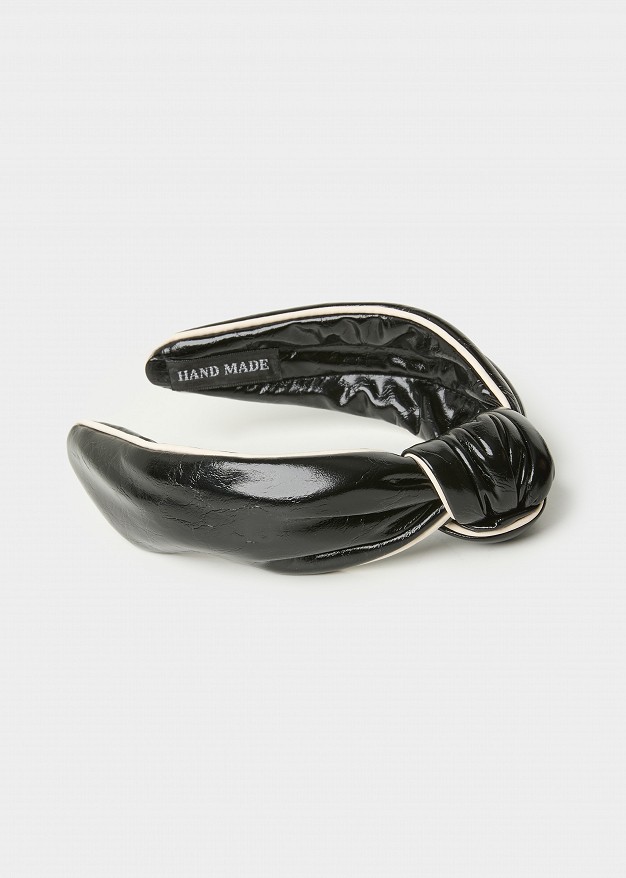 Two-tone headband in leather-look
