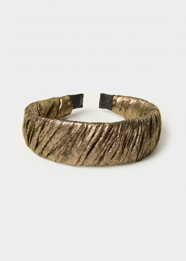 Ruched headband in bronze fabric