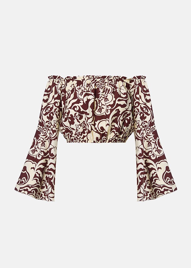 Printed off-shoulder blouse