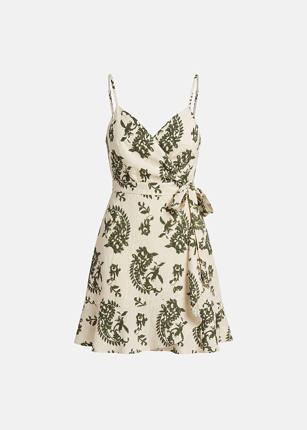 Printed wrap camisole dress