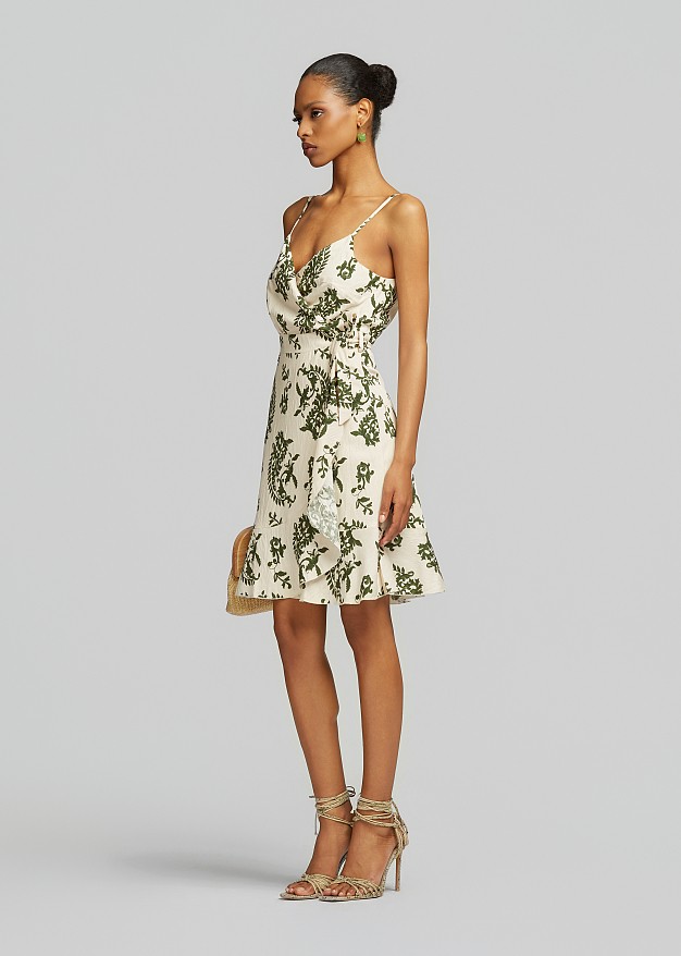 Printed wrap camisole dress