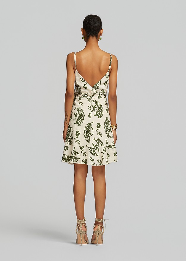 Printed wrap camisole dress