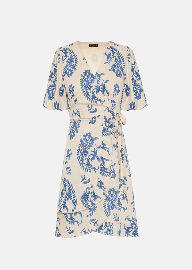 Mini wrap printed dress
