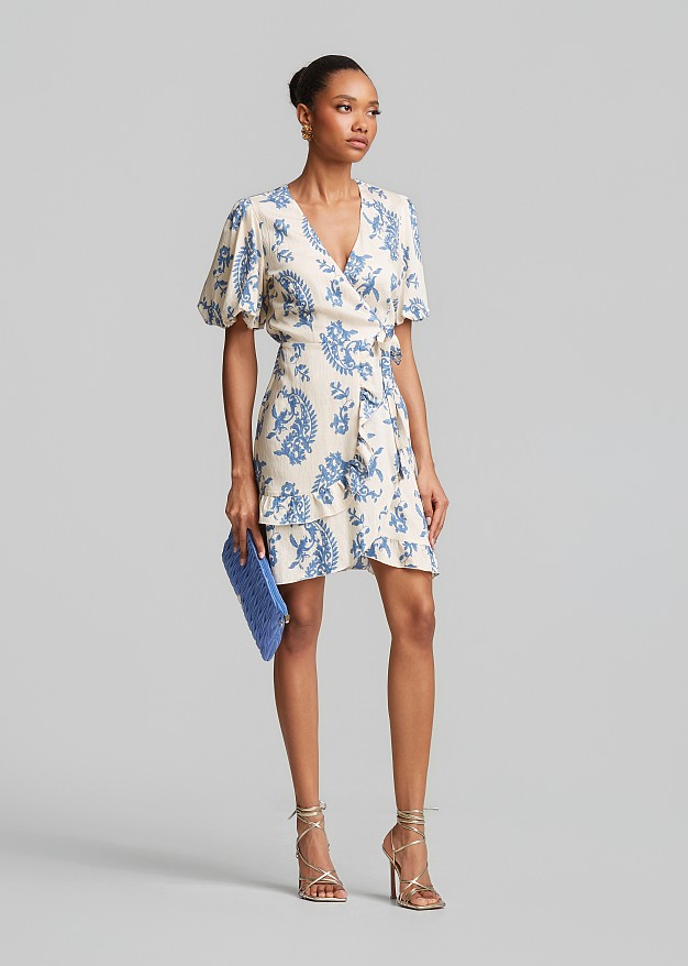 Mini wrap printed dress