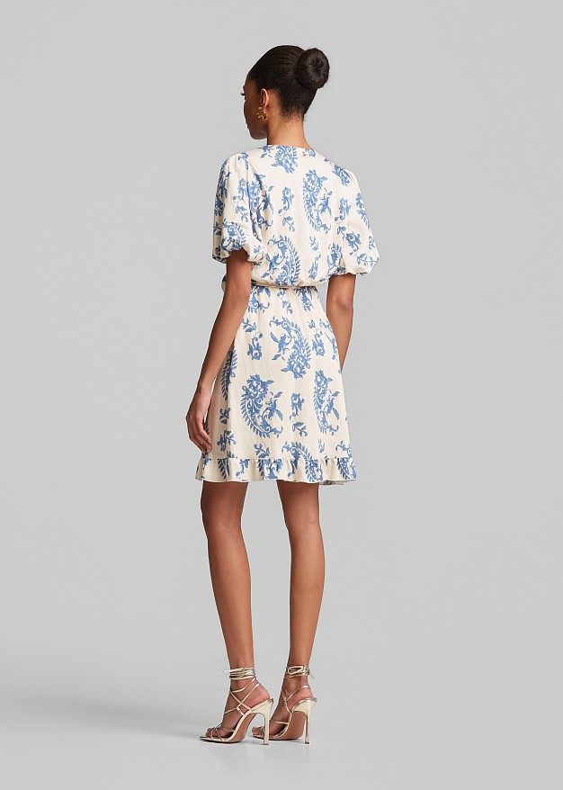 Mini wrap printed dress