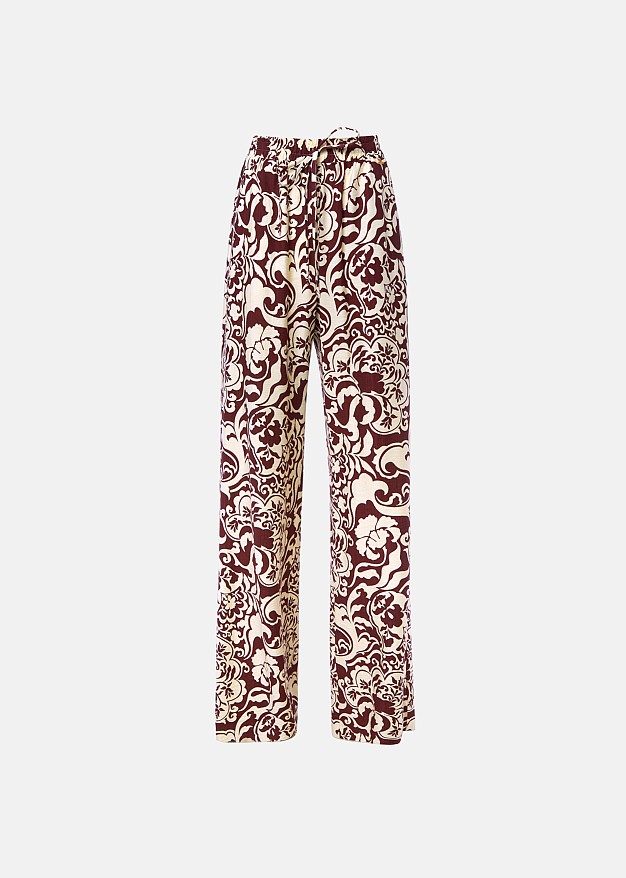 Printed wide leg trousers