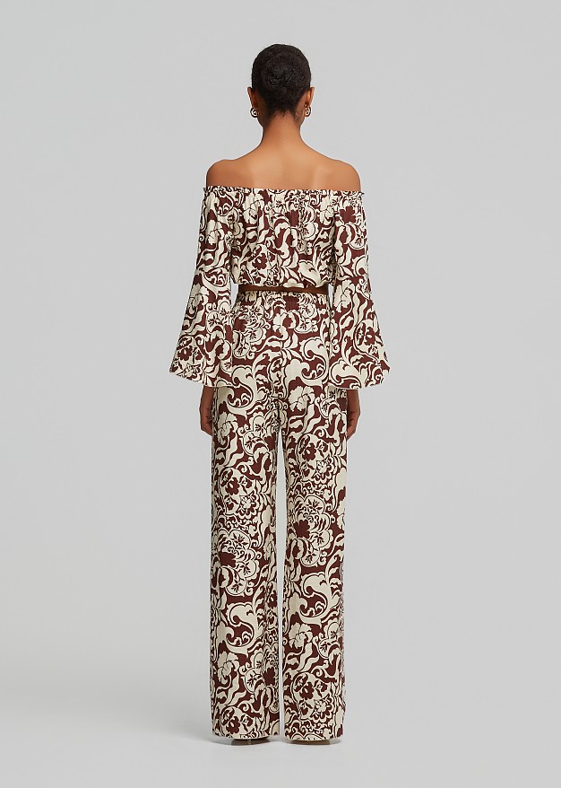 Printed wide leg trousers