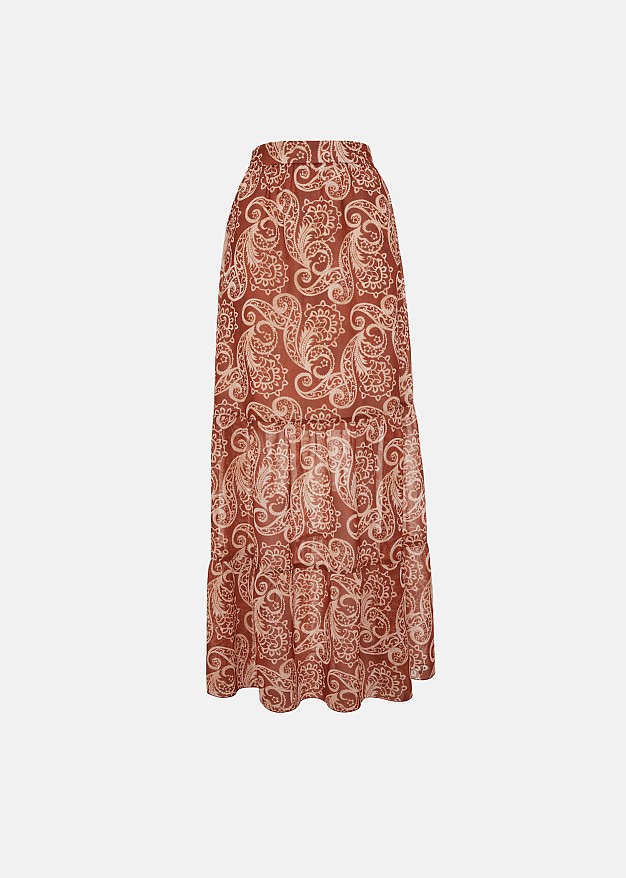 Printed high-waisted maxi skirt