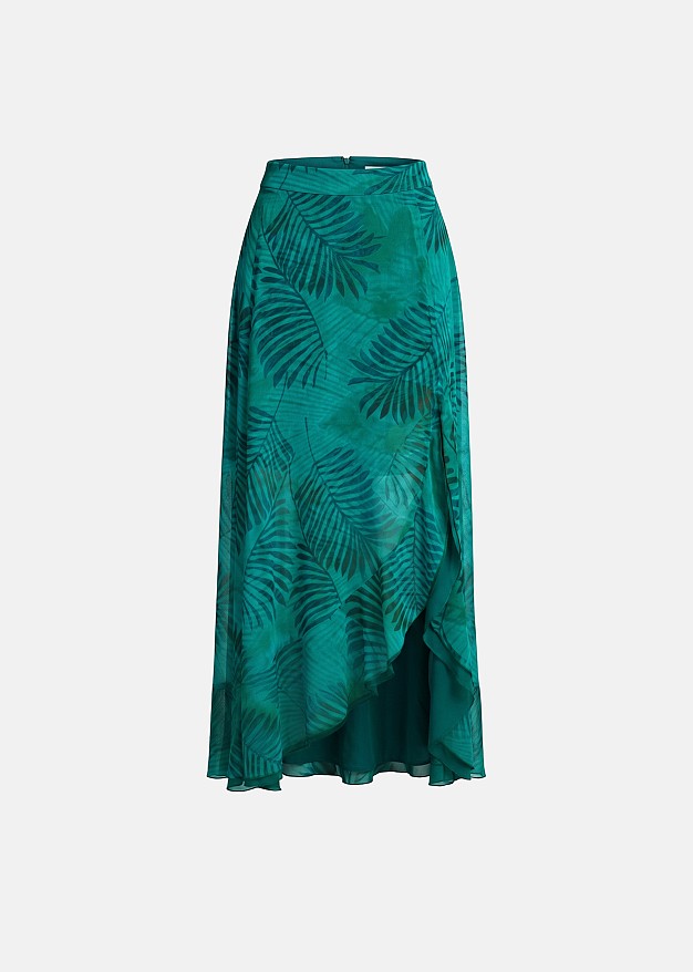 Fustă lungă cu print tropical