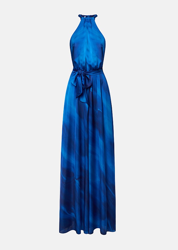 Satin-finish halter neck jumpsuit