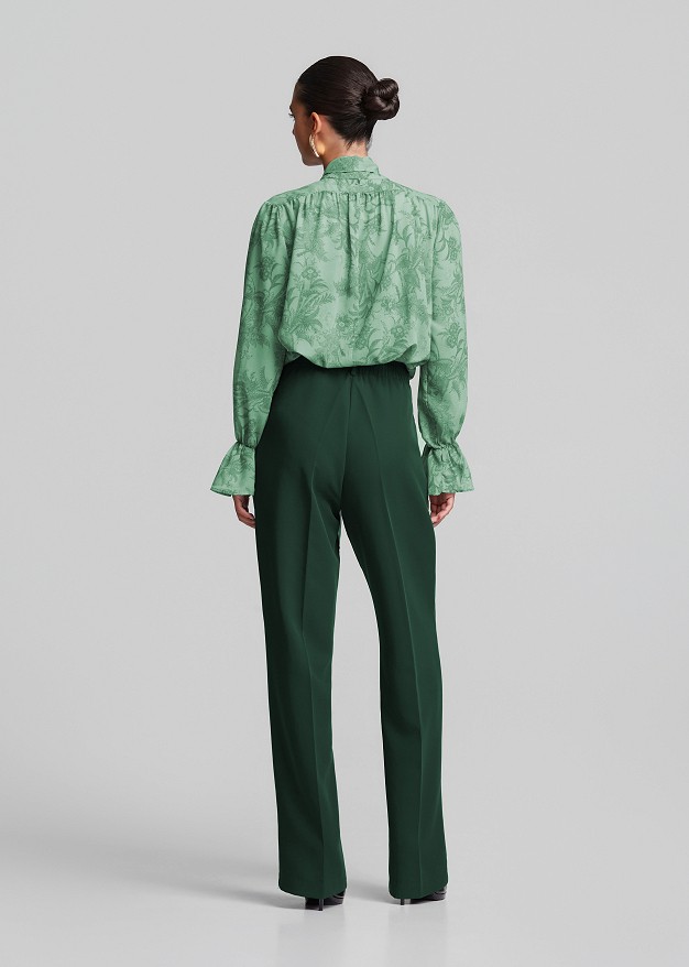 Printed blouse with neck tie