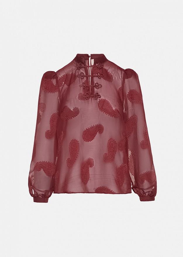 Sheer jacquard blouse