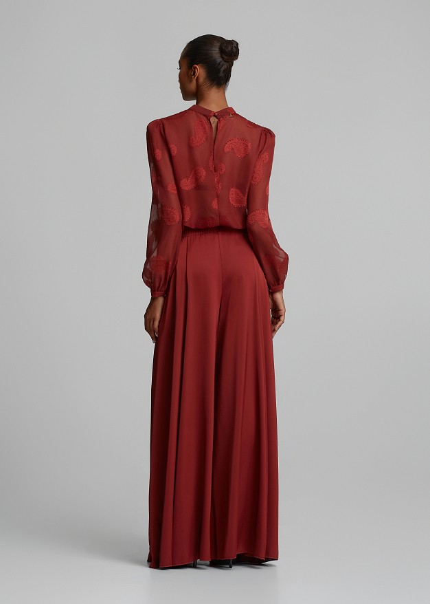 Sheer jacquard blouse