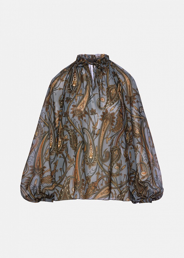 Bluză din șifon cu print paisley