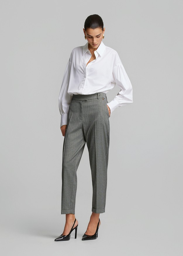 Chinos with a Lurex weave