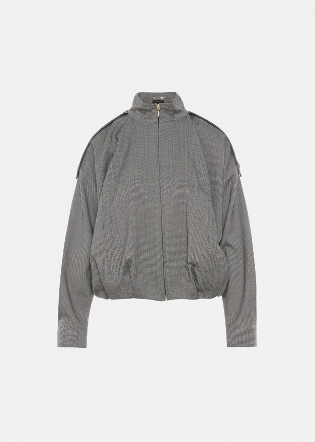 Bomber jacket made of lurex fabric