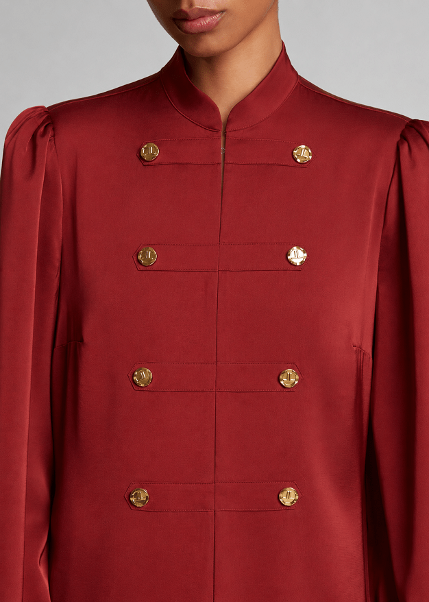 Longline shirt in satin look