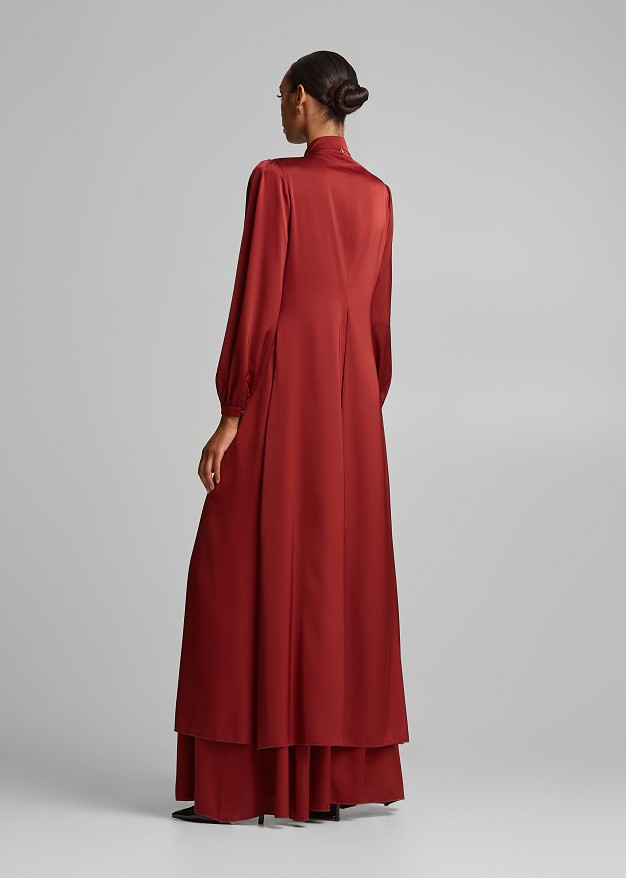 Longline shirt in satin look