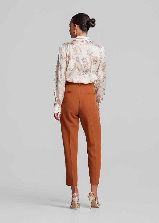 Satin-look shirt with baroque print