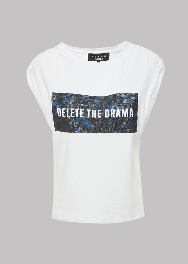 Тениска с щампа "DELETE THE DRAMA"