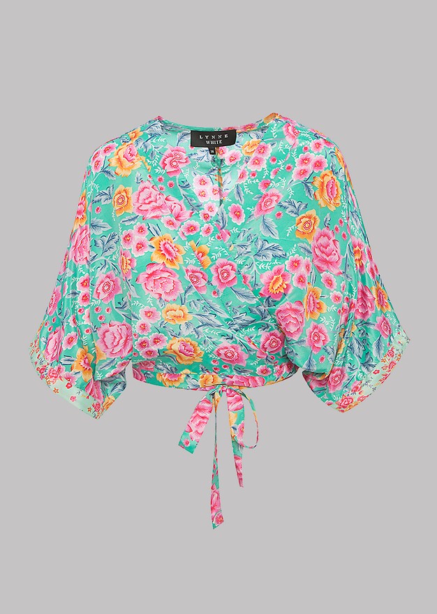Crop top with colourful flowers