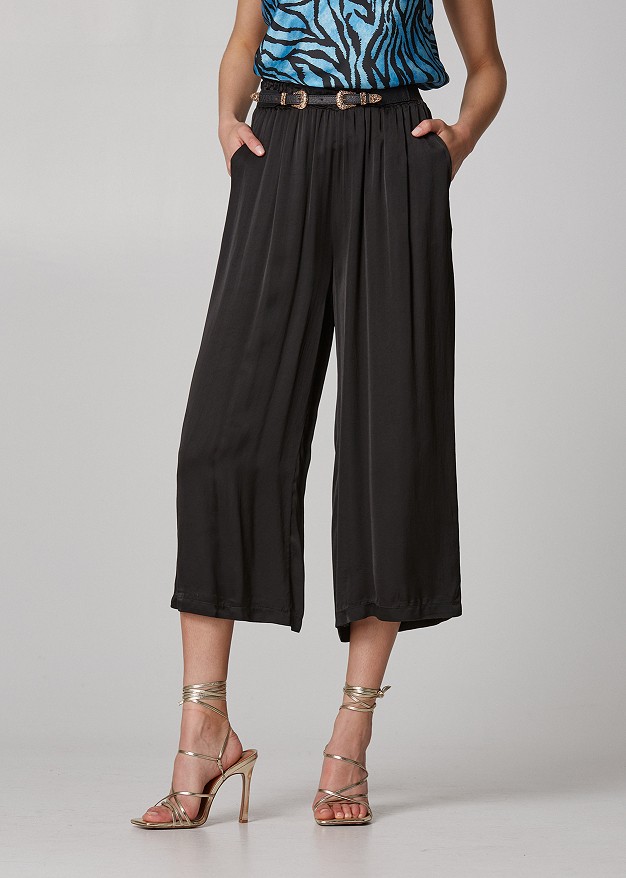 Satin look trousers