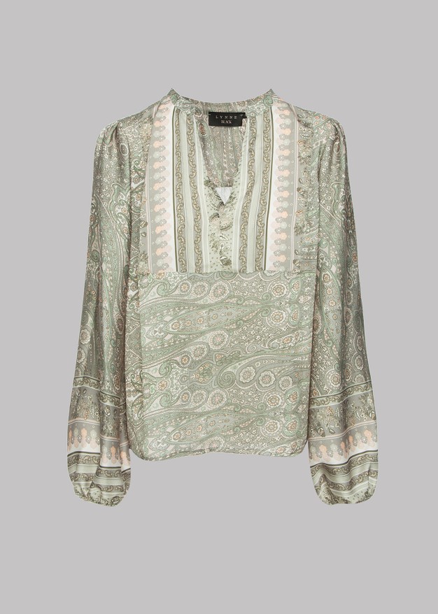 Long sleeve blouse with paisley print