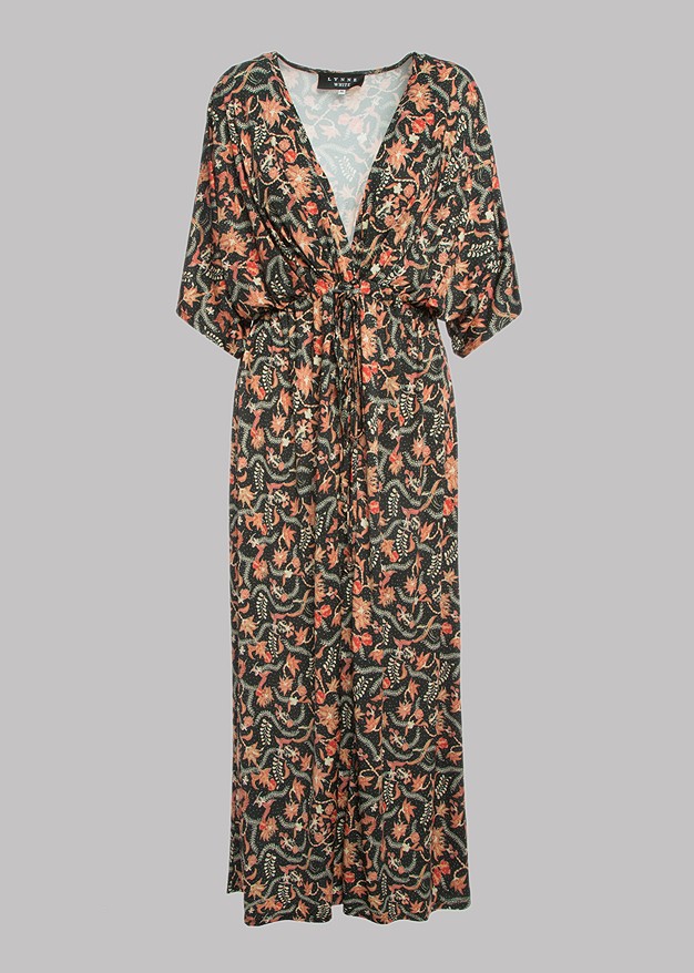 Maxi floral dress with buttons