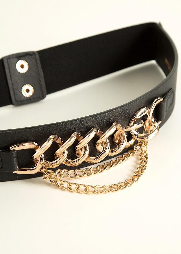 Belt with decorative chains
