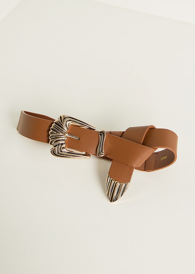 Elastic belt with decorative tie